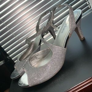 Kelly & Katie Silver “Kitten” Heels